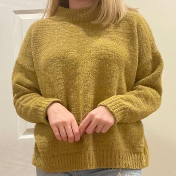 mustard color mock-neck sweater - Picture 2 of 3